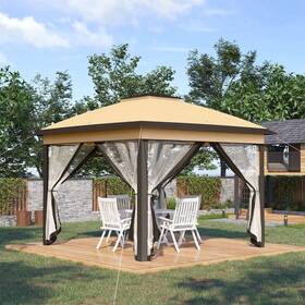 Us84c-300bg0141 Outsunny 11ft Pop Up Gazebo Foldable Canopy Tent With Height Adjustable And Carrying Bag