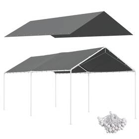 Us84c-450v00cg0131 Outsunny 10ft X 20ft Carport Replacement Top Canopy Cover Uv Resistant And Wat