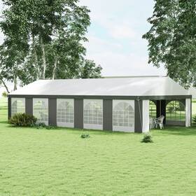 Us84c-513v00gy0141 Outsunny 16ft X 32ft Carport Garage Party Event Tent Heavy Duty Large Patio Gray
