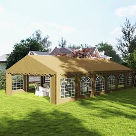 Us84c-538v00dr0141 Outsunny 20ft X 40ft Large Party Tent With Removable Window Sidewalls Brown