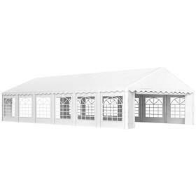 Us84c-538v00wt0145 Outsunny 20ft X 40ft Large Party Tent With Removable Window Sidewalls White