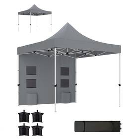 Us84c-606v00gy0145 Outsunny 10ft X Heavy Duty Pop Up Canopy Tent Upf50 Gray