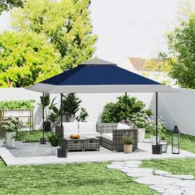 Us84c-632v00db0141 Outsunny 13ftx13ft Pop Up Canopy With Wheeled Carry Bag And Sand Bags Navy