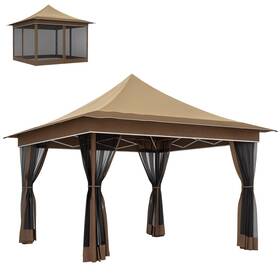 Us84c-661v00bg0131 Outsunny 12 X Ft. Pop Up Canopy Tent With Mesh Netting Upf50 Instant Sun Shelter