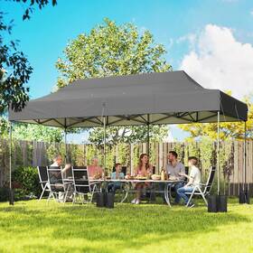 Us84c-822v00cg0141 Outsunny 10x20 Ft Pop Up Canopy Tent Heavy Duty Outdoor Dark Gray