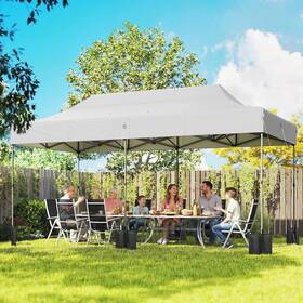 Us84c-822v00wt0141 Outsunny 10x20 Ft Pop Up Canopy Tent Heavy Duty Outdoor White