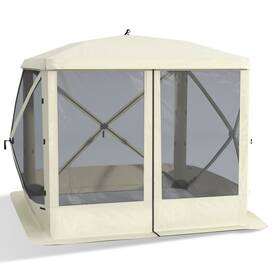 Usa20-157bg0145 Outsunny 85 Inch X Portable Backyard Gazebo With Ground Stakes Guy Ropes And Carry Bag Beige