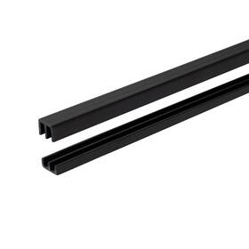 Outwater 445025426429 7/16 Inch D X 17/32 W 36 L Black Styrene Plastic Sliding Bypass Track M
