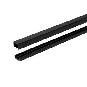 Outwater 445026731744 7/16 Inch D X 17/32 W 48 L Black Styrene Plastic Sliding Bypass Track M