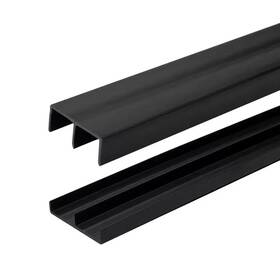 Outwater 705353373596 3/4 Inch D X 1-13/16 W 48 L Black Styrene Plastic Sliding Bypass Track