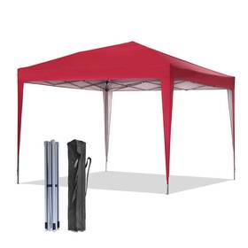 Maob-gz032re Ovastlkuy Canopy Tent 10ftx10ft Outdoor Instant Shelter Steel Pipe Pop-up Red
