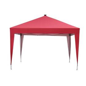 Rd034-gz Ovastlkuy Canopy Tent 102 Inch X120 Collapsible Patio Square Polyester Led Red/white