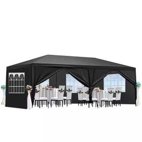 Oyezvary 726084445437 10 Ft. X 20 Black Outdoor Wedding Party Canopy Tent With 6 Removable Sidewal