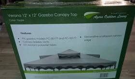 Pacific Currents Inc. Pc-10729 Agora Outdoor Living Verana 12ft X Gazebo Canopy Top Taupe