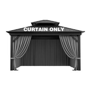 Pakunoda 755824991972 Gazebo Privacy Curtains Replacement With Zipper 4-panels Side Wall Universal