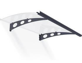 Hg9521 Palram Garamond 3 Ft. X 4 Gray/clear Door And Window Fixed Awning