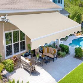 Paramondo M Syzyp 004 13.1ftx9.8ft Patio Awning Retractable Fully Assembled Manual Beige