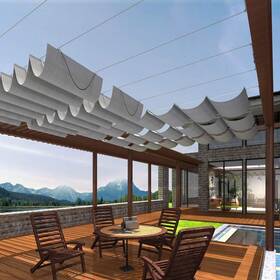 P-arc-0316lgy Patio Paradise 3ftw X 16ftl Outdoor Retractable Pergola Canopy Replacement Shad