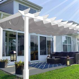 P-arrc-0312lgy Patio Paradise 3ftw X 12ftl Waterproof Retractable Pergola Canopy Replacement O