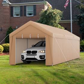 A019a2377 Patiojoy 10 X 20 Ft Patio Carport Garage Tent With Removable Sidewall Roll-up Zippered Door