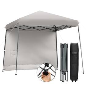 N024gra18749 Patiojoy Pop Up Tent 10ft X Slant Leg Canopy With Roll-up Side Wall Grey