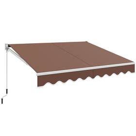 O368cfa21499 Patiojoy 10ft X 8.2ft Retractable Awning Sunshade Shelter Manual Crank Handle Coffee