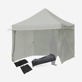 O818gra22224 Patiojoy 5 Height Adjust Folding Tent 10x10ft Pop Up Gazebow/ Awning Grey