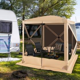 Us-2hcst00595 Patiojoy 4-panel Pop Up Camping Gazebo Quick-set With Ground Stakes And Wind Ropes Carry Bag