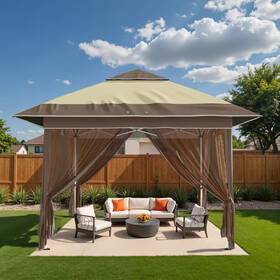 Patiowell 313100583527 12 Ft. X Pop Up Gazebo Outdoor Canopy Shelter Instant Patio Sun Shade Ca