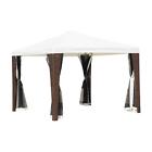 Pbk7356150853343wf Rattan Wicker Canopy Shelter Party Tent With Mesh Walls White