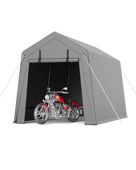 Peakpursuit 820061266234 6x8 Ft Heavyduty Portable Motorcycle Storage Shed With Rollup Door And Vent 22