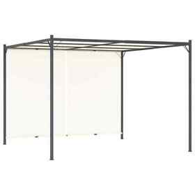 49323 Pergola With Adjustable Roof Cream White 9.8footx9.8foot Steel