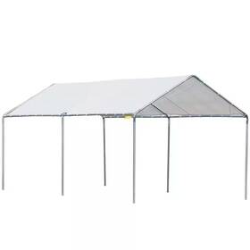 Phewnyzo 313092552563 10 Ft. X 20 Carport Heavy Duty Galvanized Car Canopy With Included Anchor Ki