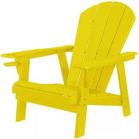Phewnyzo 744110337877 29.2 Inch X 28.7 35 Yellow High Density Polyethylene Adirondack For Out