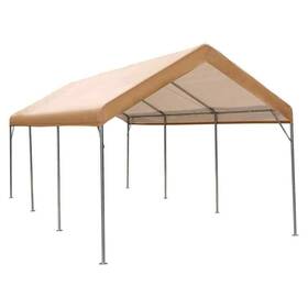 Thd-ga102 Phi Villa 10x20ft.heavy-duty Car Garage With Steel Frame And Pe In Beige