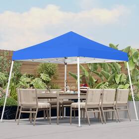 24xj-lan Phonwhon 10x10 Pop Up Canopy 300d Silver Coated Blue Fabric Outdoor Gazebo Beach Ten