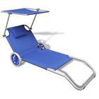 Pjw9159479464212ue Foldable Sunbed With Canopy And Wheels Aluminum Blue
