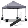 Tdfwtf0001 Pop Up Canopy Adjustable Height Wheeled Carry Bag Heavy Duty Folding Light Gray