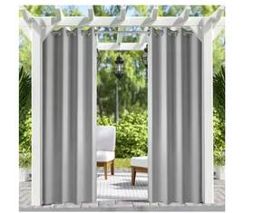 50x108in Pro Space 445043354391 Outdoor Waterproof Fabric Heavy Duty Indoor Panel Grey Curtai