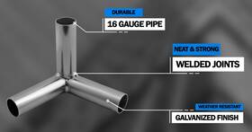 Pro-tools 645216030184 1-3/8 Inch Low Peak 3-way Canopy Fitting Eave Galvanized Steel Canopies Support