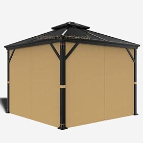 Protune Outdoors 10-ft X 13-ft Gazebo Curtains Privacy Sidewall Set 4-panel