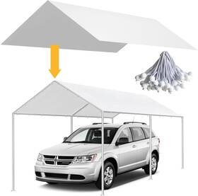 Qiafantm 445018952966 10 X 20 Ft Carport Replacement Canopy Cover Heavy Duty Top For Car