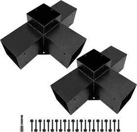 Qro-fb-29 Qrooviiy Pegola Bracket Kits 4-way Right Corner Woodwork Brackets For 4 Inch X
