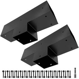 Qro-fb-304 Qrooviiy Pegola Bracket Kits 3-way T-shape Flat Woodwork Brackets For 4 Inch X Actual