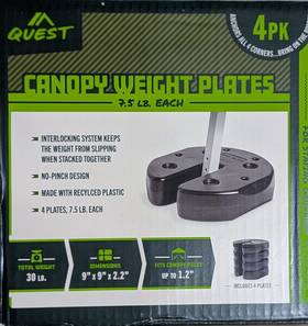 Quest 194375350935 Canopy Weights Qty 4 Total Weight 30 Lbs