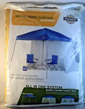Quest 822688185578 10ft X Wind Courtain Accessory For Gazebo And Frame System New