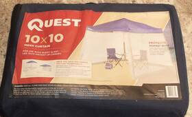 Quest 886081268320 10ftx10ft Instant Canopy Mesh Curtain Bug Proof Screen Slant Leg Camping