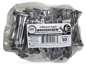 Qs5c-0050 Quickscrew Quick Screw 5 Inch 50 Pack Premium Hidden Rain Gutter Bracket Hook Hangers With S