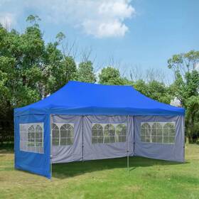 Quictent 672299229921 Zenova 10x20 Ft Pop Up Canopy Tent Heavy Duty Instant Gazebo Blue N/a