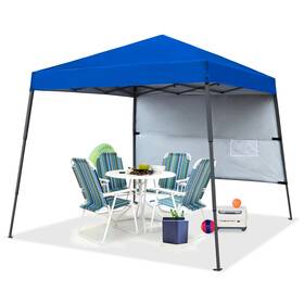 Quictent 760660401745 Abccanopy Stable Pop Up Outdoor Canopy Tent With Sun Wall Blue 10ftx10ft
